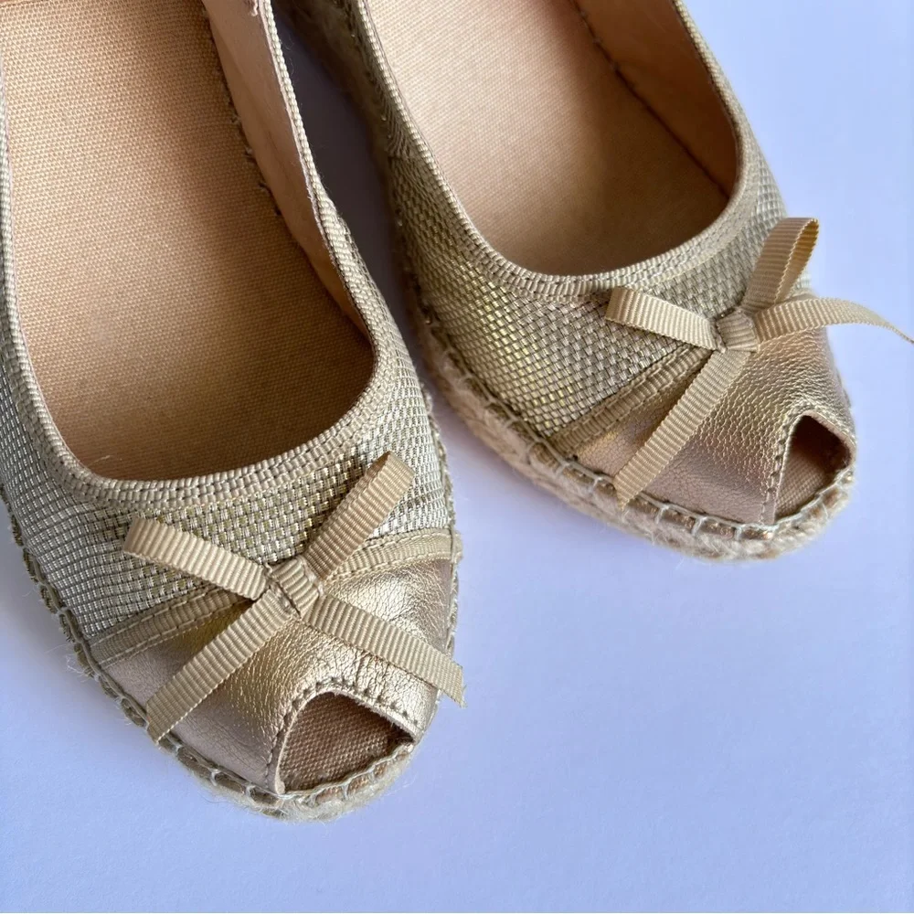 Vidorreta Sling Back Espadrille Wedges Peep Toe Size US 6 EU 36